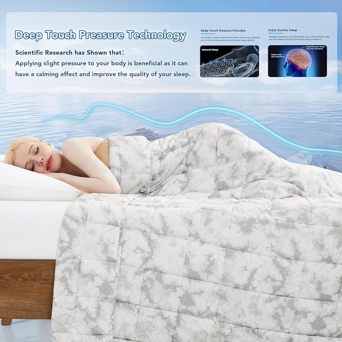 Topcee Weighted Blanket for Adults Twin Size Soft Cooling Heavy Blanket Sleeping - Image 3