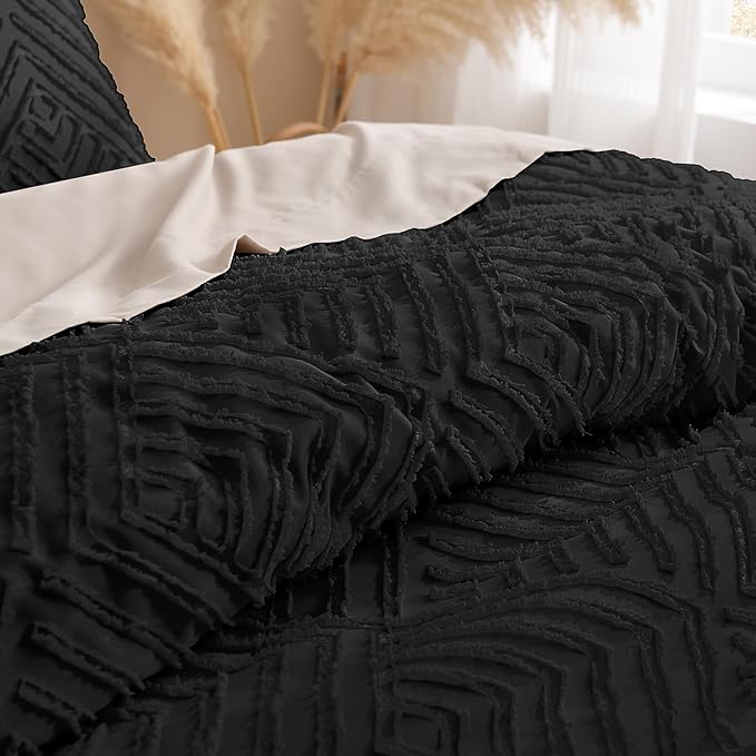 Andency Black Comforter Set Full, 3 Pieces Boho Lightweight Fluffy Bedding - Image 5