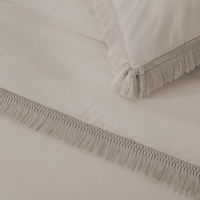 Andency Comforter Full Size Set Khaki, 3 Pieces Boho Winter Lightweight Bedding - Image 8