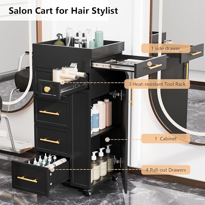 OmySalon Salon Trolley Cart, Hair Styling Station - Image 2