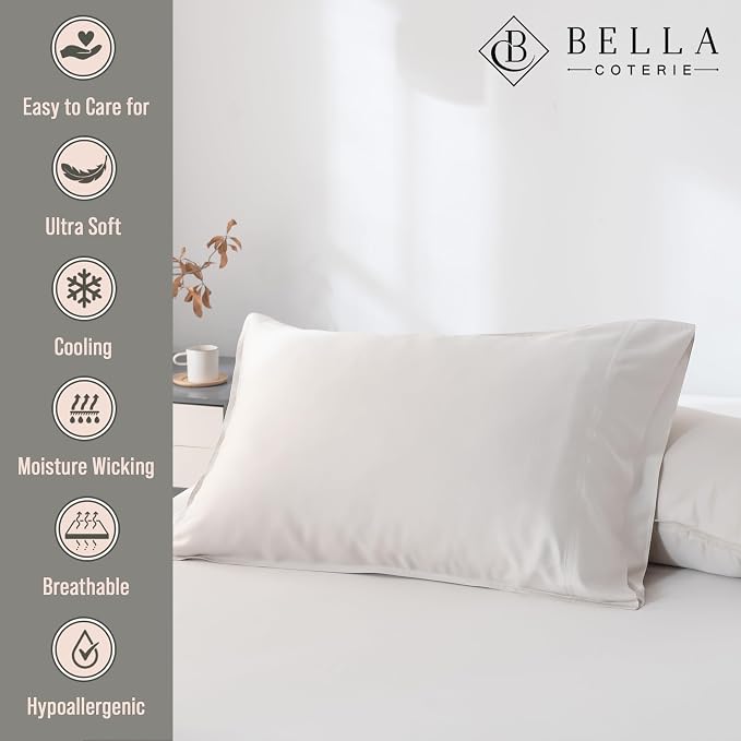 Bella Coterie | Luxury Bamboo Viscose Standard Size Pillowcase Set | 100% - Image 2