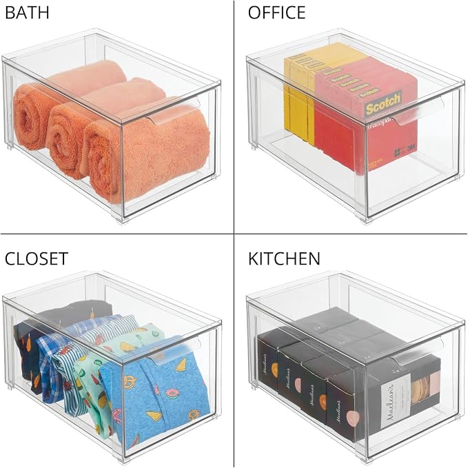 mDesign Plastic Stackable Bathroom Storage - Image 9