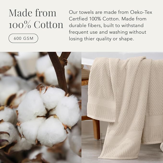 NY Loft 100% Cotton Hand Towel 6 Pack Hand Towel Set | Super Soft & Absorbent - Image 4