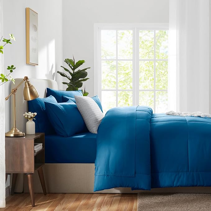CozyLux Full Size Comforter Sets Teal, 7 Pieces Bed in a Bag, Teal Comforter - Image 9
