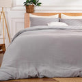 Gray Duvet Cover King, 100% Sandwashed Cotton Soft King Size Duvet Cover Set 3 by Unknown