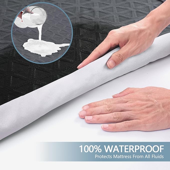 Premium Waterproof Mattress Protector California King Size, Breathable Bed - Image 3
