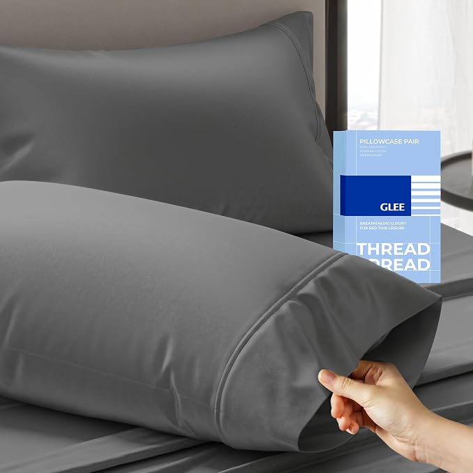 Thread Spread 100% Cotton Pillow Cases Queen Size Set of 2 by THREADSPREAD
