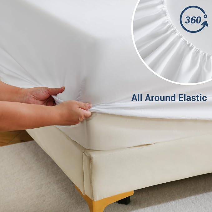 White Bulk Twin Fitted Sheet Only Deep Pocket 6 Pack, Quick Sort Bottom Bed - Image 4
