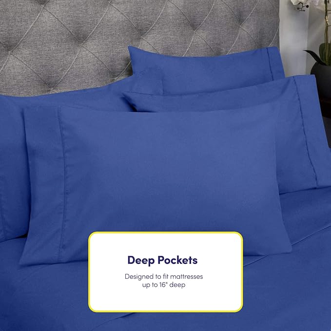 Queen Sheets Royal Blue - Image 5