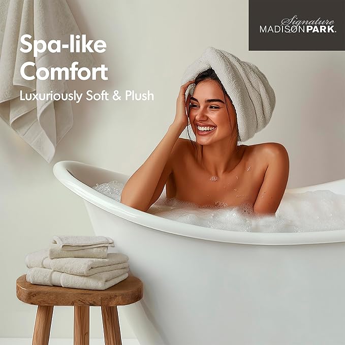 Madison Park 800GSM Bath Sheet Towel Oversized 34" x 68" 2 Pack 100% Cotton - Image 5