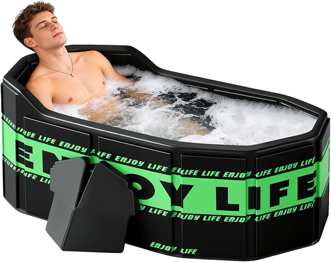 Portable Foldable Bathtub, Freestanding Bathtub No Installation, Bathroom SPA by HLCZLUZ