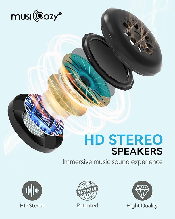 MUSICOZY Sleep Headphones Bluetooth 5.4 Headband Sleeping Eye Mask - Image 4