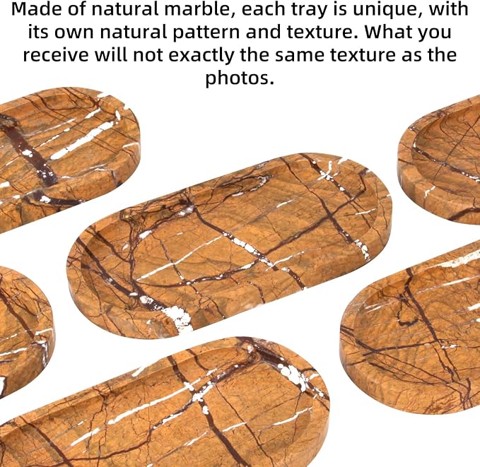 Natural Marble Tray Oval, Bathroom Vanity Tray - Image 4