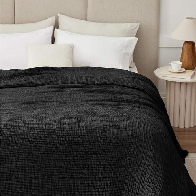 100% Cotton Muslin Blanket King 108" x 90", 6 Layers Breathable and Lightweight - Image 3