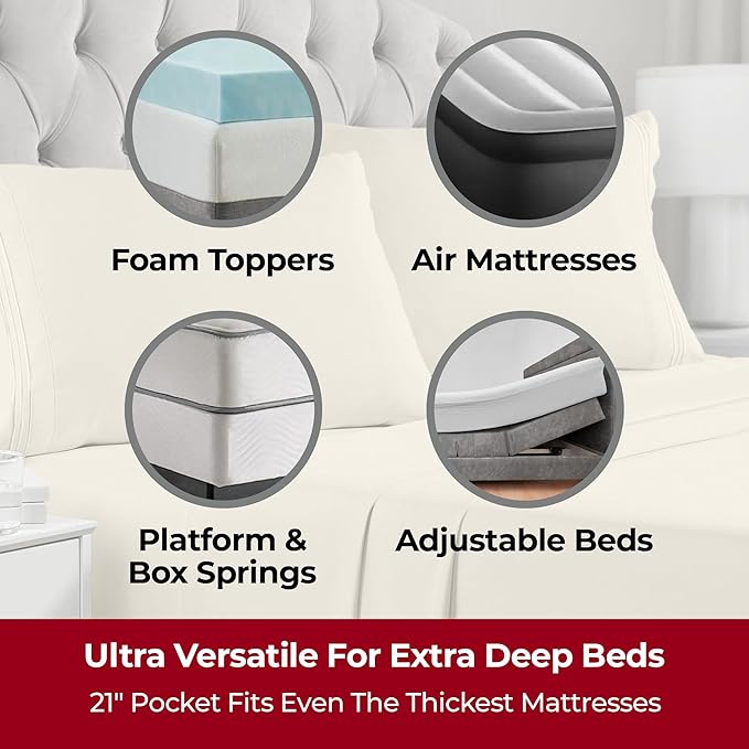 Mellanni Extra Deep California King Sheets - Image 2