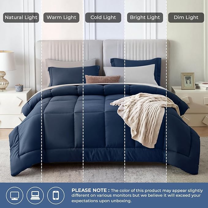 Sasttie King Size Comforter Set, 7 Pieces Bed in a Bag King, Complete Bedding - Image 8