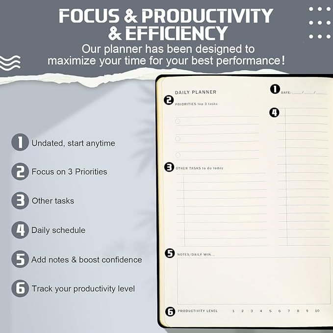 Productivity 3-month Planner Undated Daily Weekly Monthly Planner - Image 2