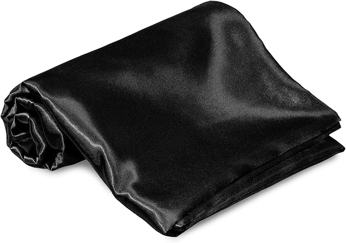 Homiest Black Satin Flat Sheet Twin Flat Sheet Only, Twin Top Sheet Silky - Image 2