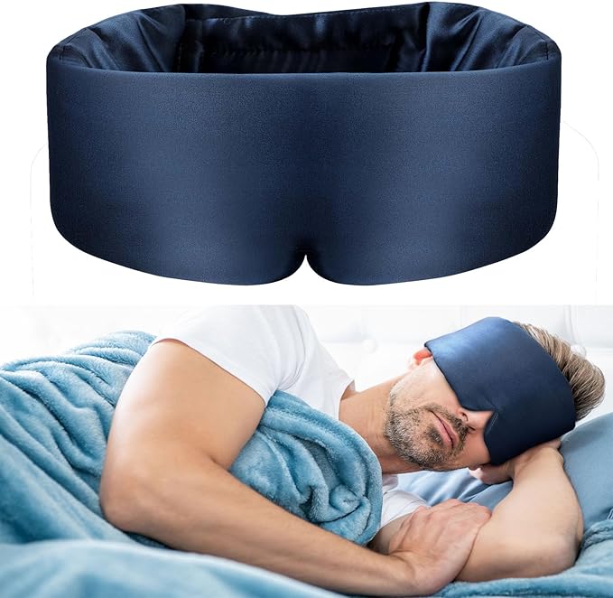 Nature Silk Sleeping Mask Soft Featherweight Eye Mask Large Wrap-Around by SOLZEK