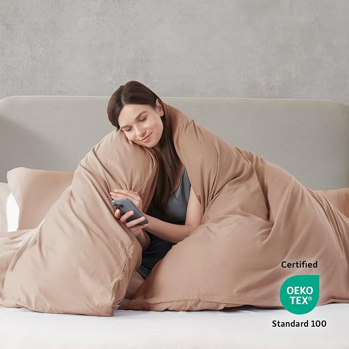 Nestl Khaki Duvet Cover King Size - Image 3