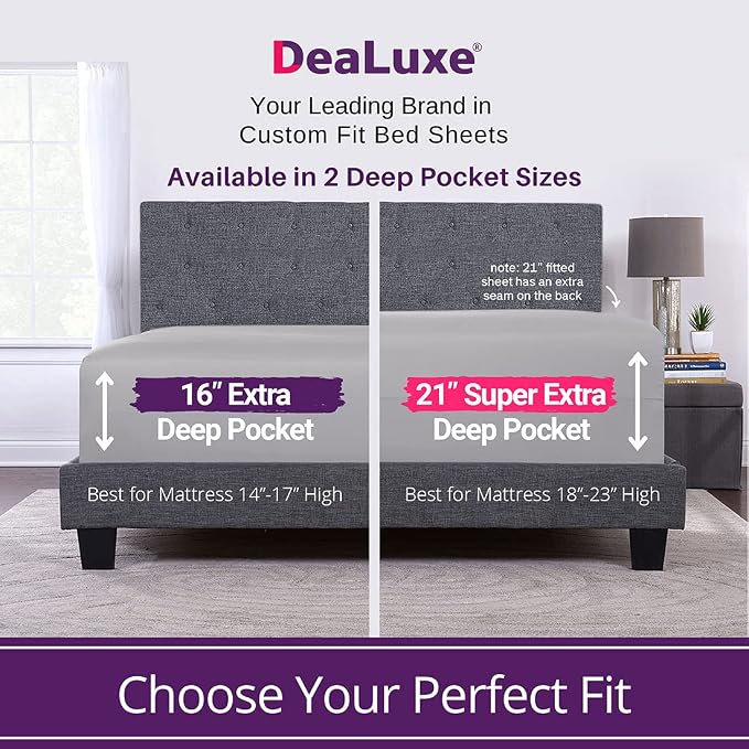 California King Fitted Sheet Deep Pocket – Real 16” Cal King Fitted Sheet Fit - Image 2