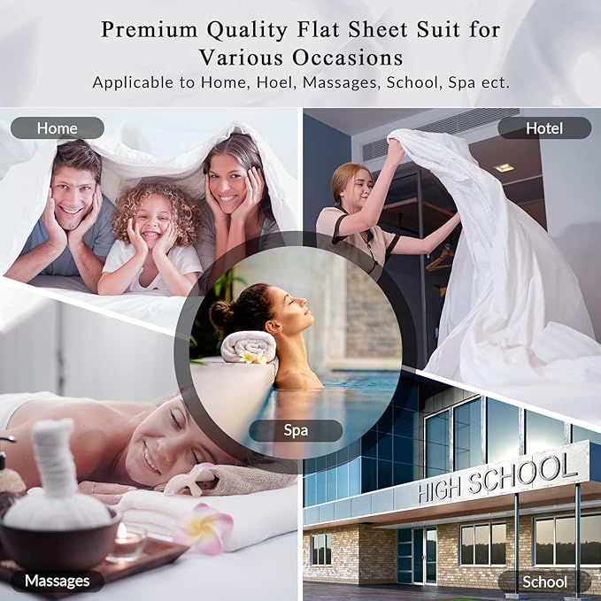 Royale Linens 2 Pack Bulk Flat Sheet Set - Image 6