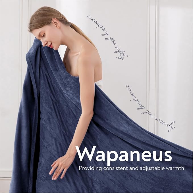 Wapaneus Foot Pocket Heated Blanket Electric Throw - Image 2