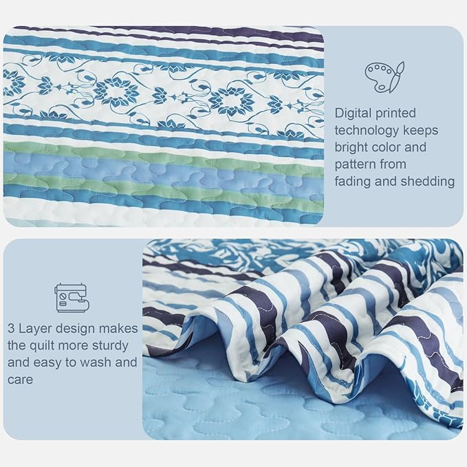 Exclusivo Mezcla Reversible Boho Quilts Queen Size - Image 5