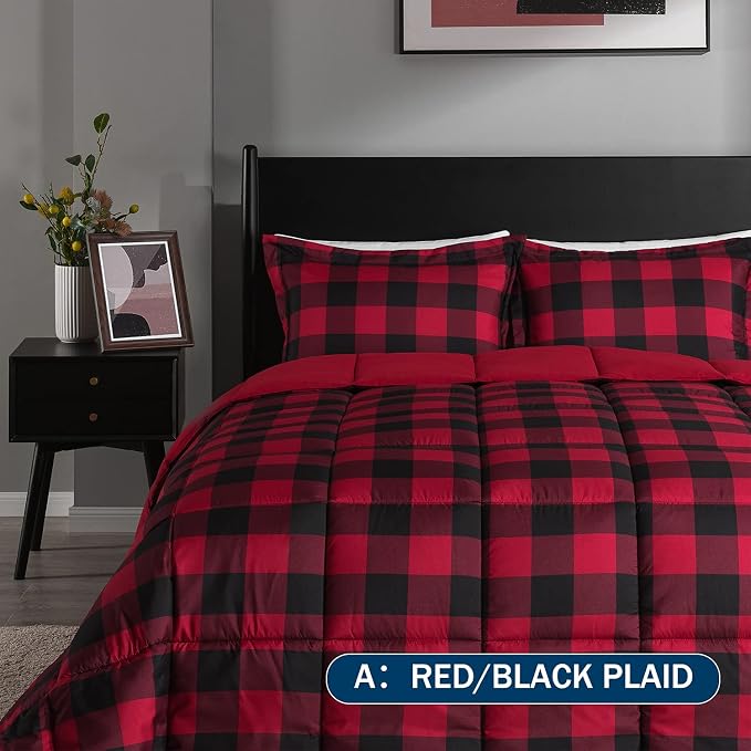 downluxe Lightweight Plaid Comforter Set - Image 2