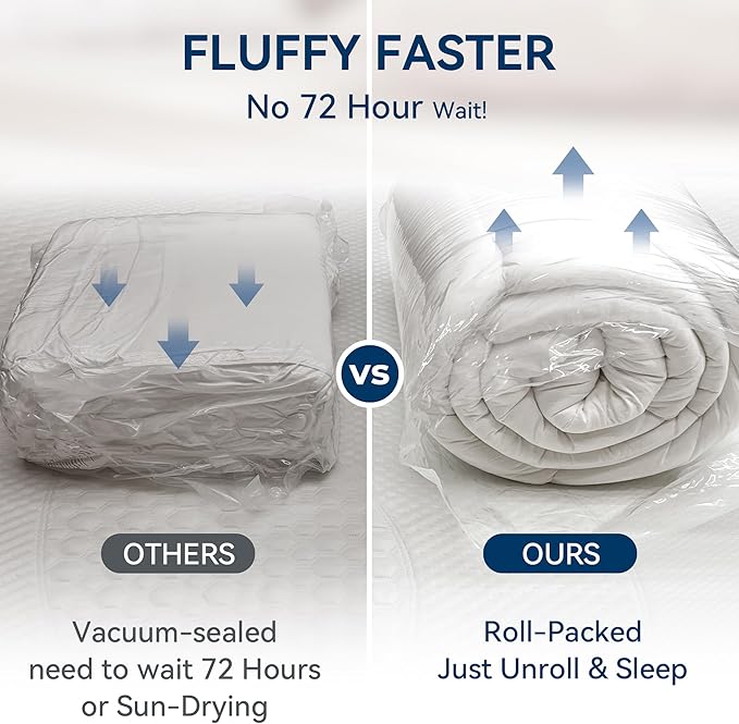 BDEUS Dual Layer 5 Inch Memory Foam Mattress Topper Queen Size, 2 Inch Gel - Image 6