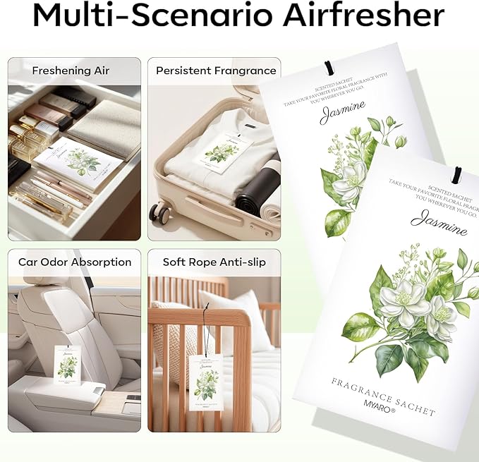 MYARO 12 Pack Jasmine Scented Sachets - Image 3
