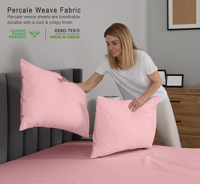 RUVANTI 100% Cotton Sheets – Queen Size Percale Bedding, Cooling & Breathable - Image 3