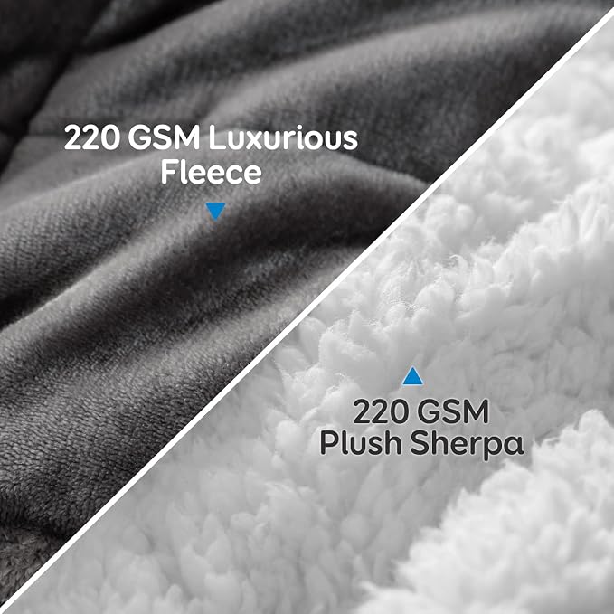 Cottonblue Sherpa Weighted Blanket 15 lbs, Fleece Flannel Heavy Blanket Twin - Image 2