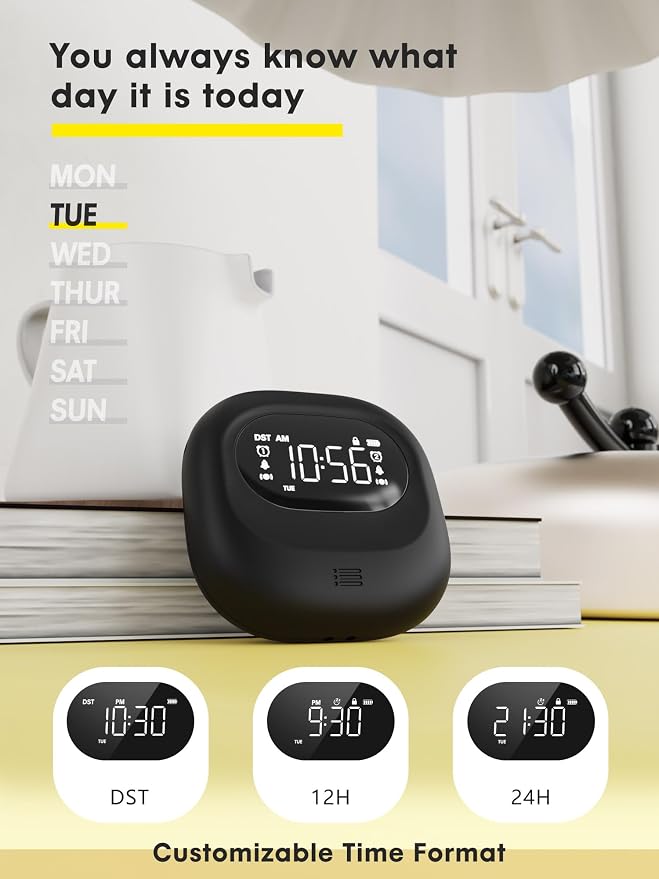 ROCAM Rechargeable Vibrating Alarm Clock Bed Shaker, 3000mAh Portable Travel - Image 8