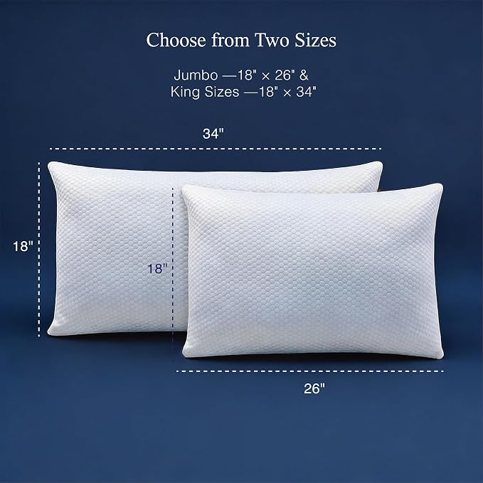 Blue Ridge Home Fashions Luxury Hotel Quality Cooling Pillows King Size Set of 2 - Image 7