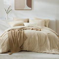 WRENSONGE Oversize King Size Comforter Set- 7 Pieces Soft Beige Bed in a Bag by WRENSONGE