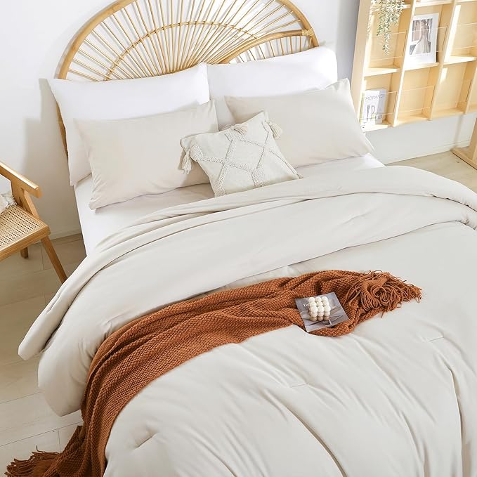 Weigelia Full Size Modern Beige Comforter Set - Image 7