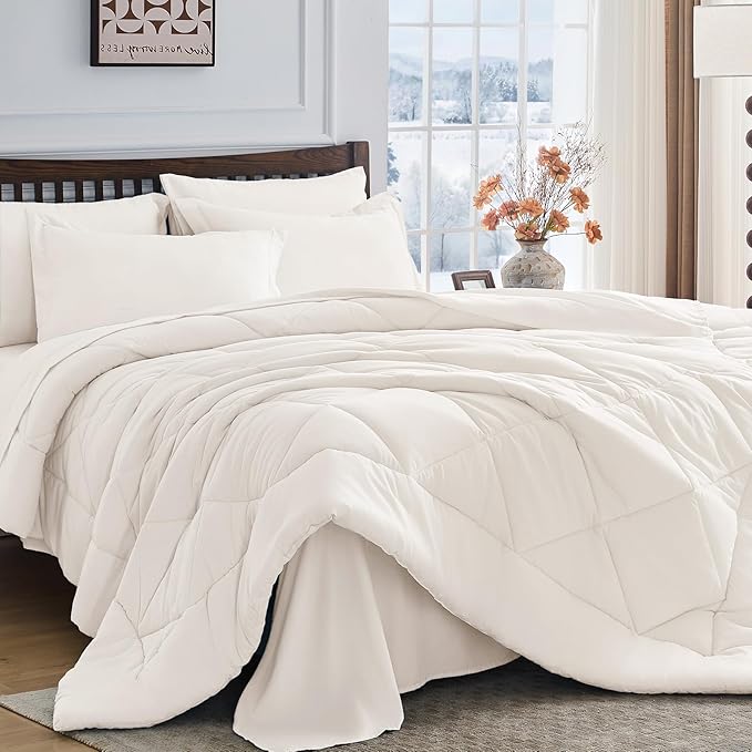 HEVUMYI Ivory Queen Comforter Set by HEVUMYI