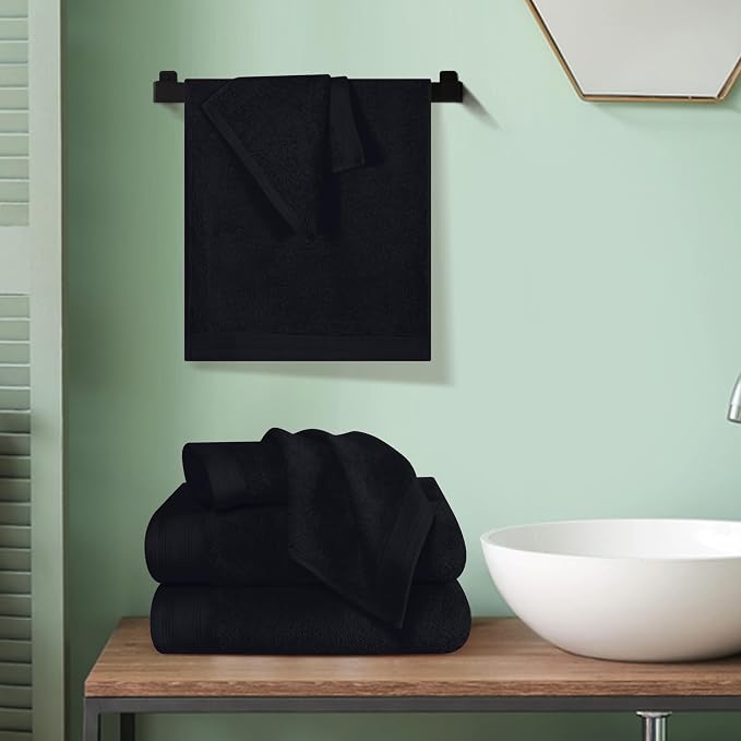 Ultra Soft 6 Pack Cotton Towel Set, Contains 2 Bath Towels 28x55 inch, 2 Hand - Image 4