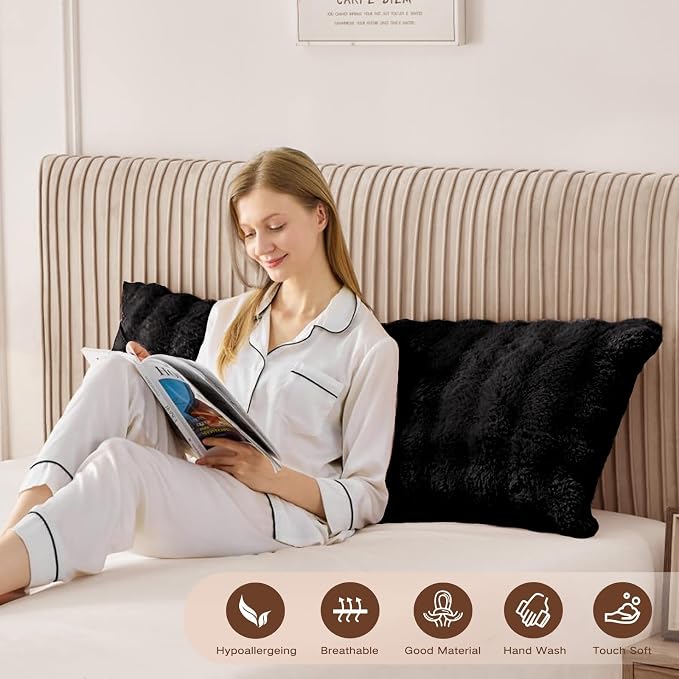 YZ HOME Faux Fur Fluffy Body Pillow - Image 2