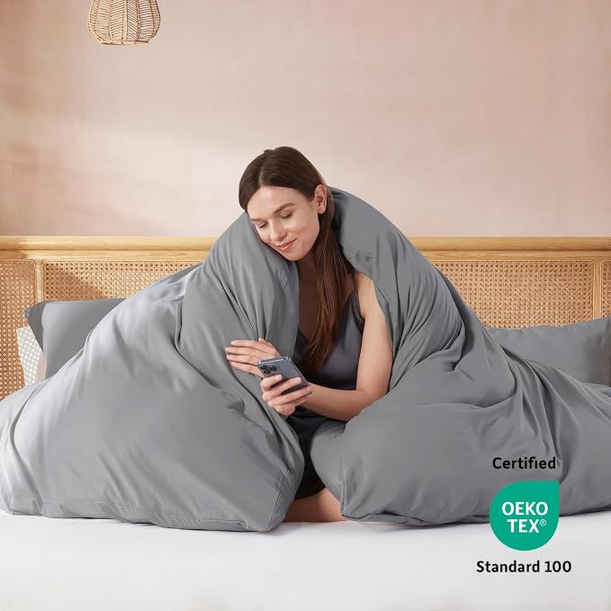 Nestl Grey Duvet Cover Queen Size - Image 3