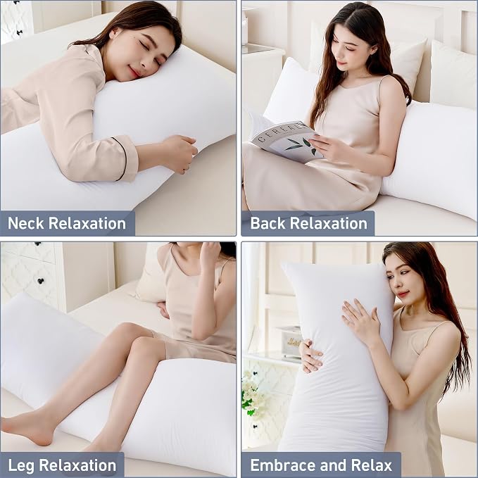 Leeden Full Body Pillow for Adults, Firm and Fluffy Long Pillow Insert - Image 3