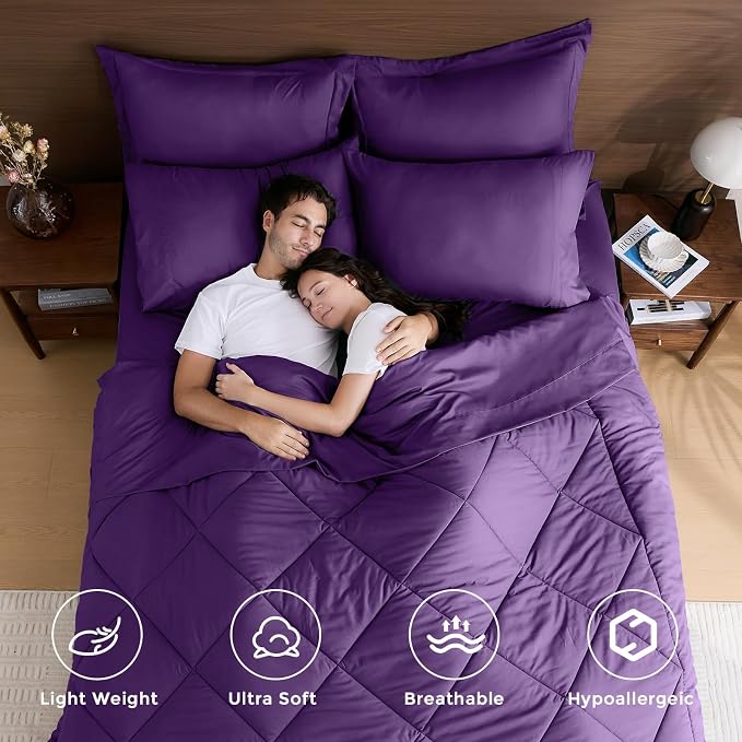 HEVUMYI Purple Twin Comforter Set - Image 2