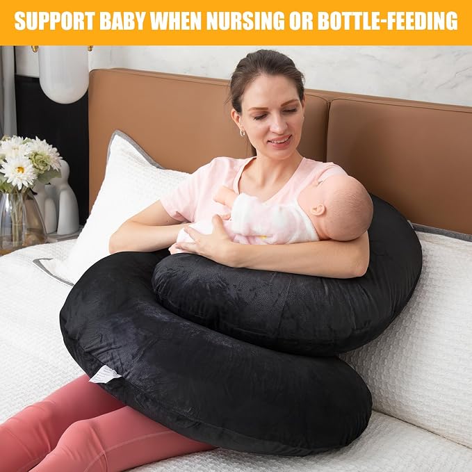 1 MIDDLE ONE Pregnancy Pillow, C Shaped Full Body Pregnant Women Sleeping Pillow - Image 6