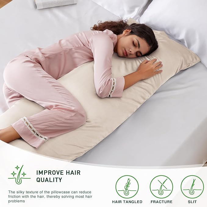 Love's cabin Satin Body Pillowcase 20x54, Cooling Pillow Cover - Image 3