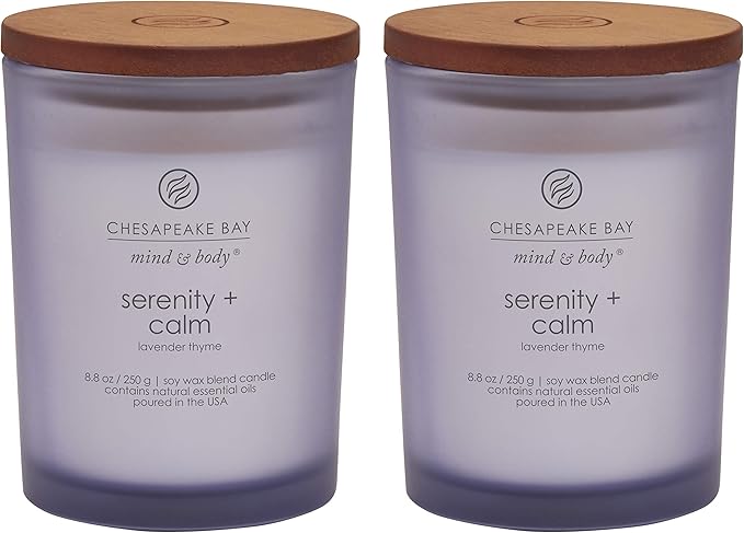 Chesapeake Bay Candle Scented Candles Serenity + Calm Medium Jar 2-Pack Perfect by ChesapeakeBayFragrance