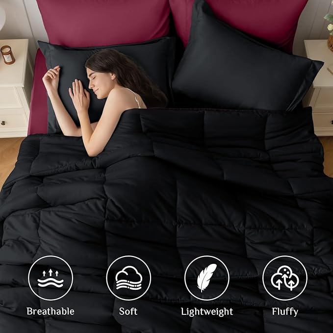 JOLLYVOGUE Twin Comforter Set, Ultra-Soft Bed in a Bag Twin Size 5 Pieces - Image 2