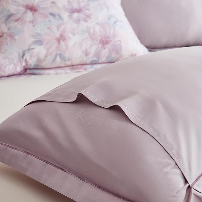 OAITE Duvet Cover Set Queen Size Floral Pattern 600 Thread Count Ultra Soft - Image 8
