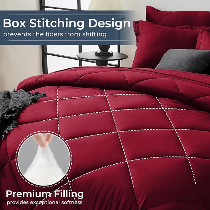 HEVUMYI Red Cali-King Comforter Set - Image 4