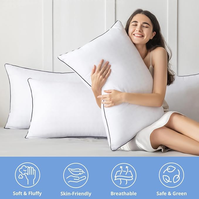 JOLLYVOGUE Pillows Standard Size Set of 4, Collection Bed Pillows - Image 2